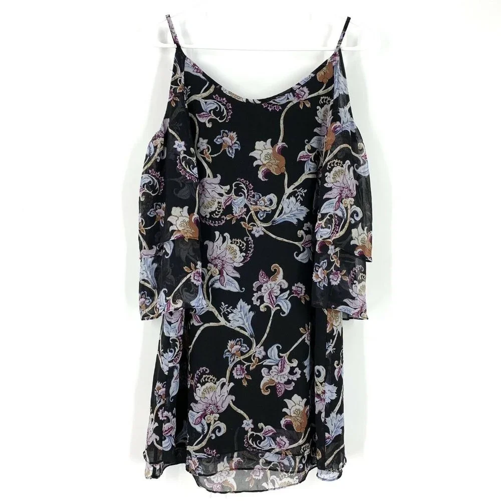 White House Black Market Dress Floral Cold Shoulder - Picture 8 of 10
